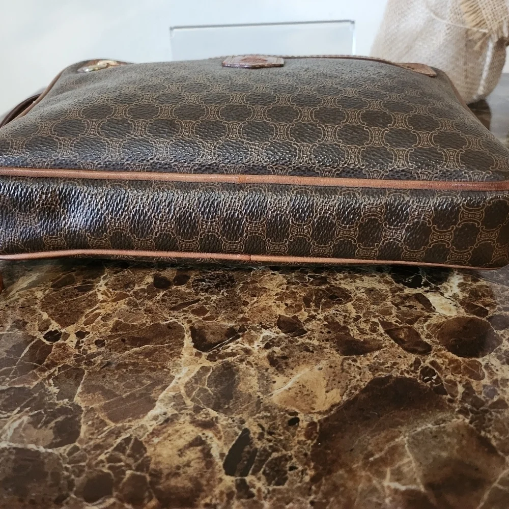 Vintage Dark Brown Leather Celine UNISEX Macadam Clutch bag - Picture 7 of 13